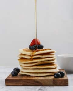 composition tasty breakfast pancakes