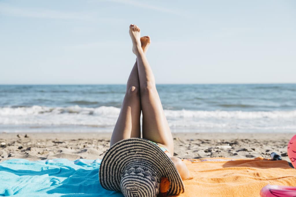 legs woman beach